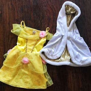 Size 4 Belle princess dress up and white cape